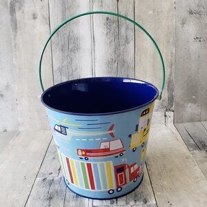 NWT - Kids Transportation Metal Bucket Pail - Plane, Truck, Car, Helicopter